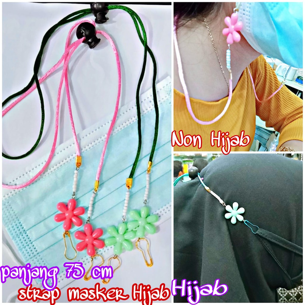 STrap masker bunga serut strap masker hijab konektor masker Tali Masker Rantai Bunga Mini Korea