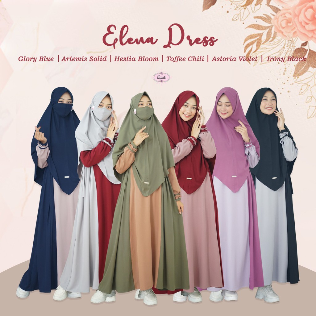 Elena Dress 1 set khimar & masker by Izzati Muslimah