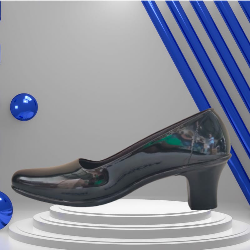 Mandiens Sepatu Pdh Polwan Heels 7 cm - Sepatu Wanita Bhayangkari - sepatu Persit Kowad - Sepatu Pns