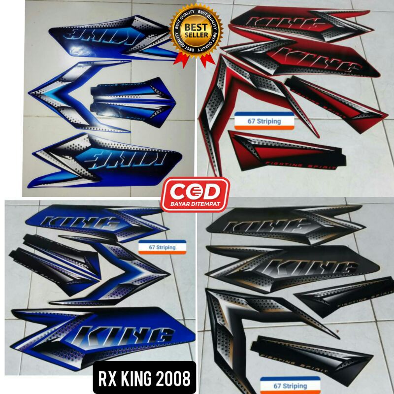 (COD) STIKER STRIPING LIS LES POLET BODY MOTOR YAMAHA RX KING 2008 kualitas original