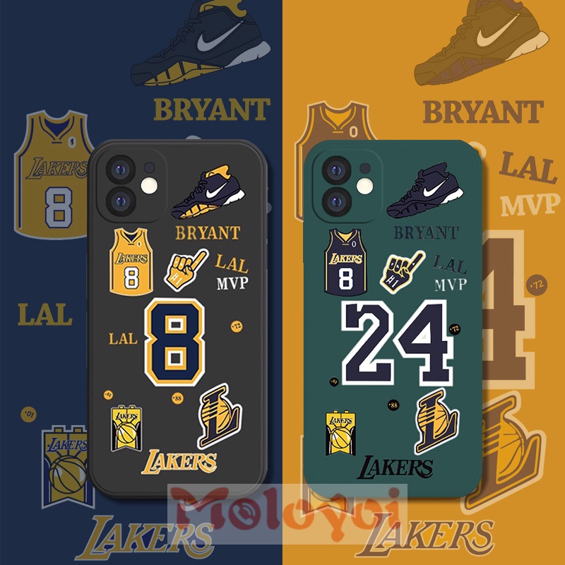 Soft Case Tpu Motif Label Lakers Kobe Untuk Iphone 7 8 6s 6 Plus 11 13 12 Pro Xr X Xs Max Se 2020