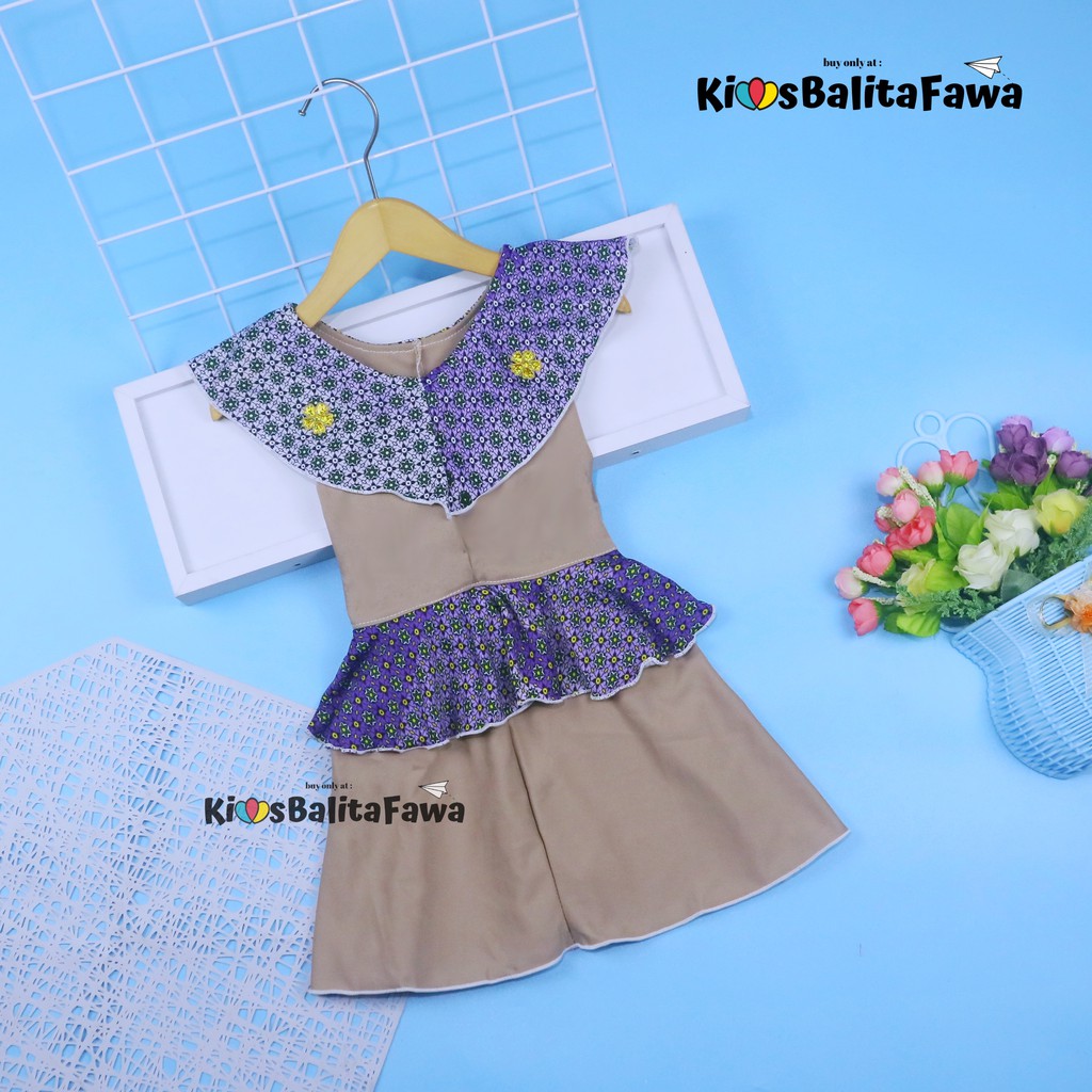 Dress Helen Bayi 3-12 Bulan  / Dres Brukat Baby Anak Perempuan Baju Yukensi Pesta Murah Harian Adem