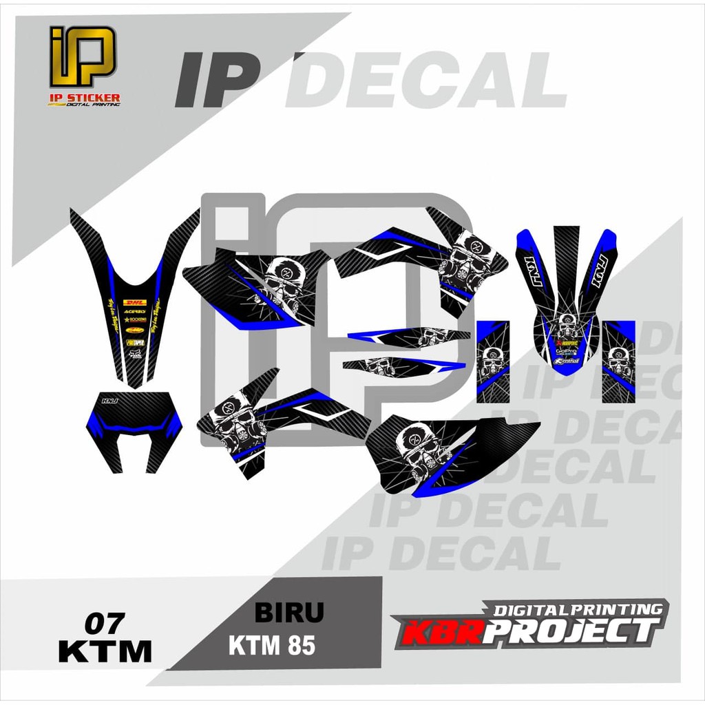 DECAL KTM 85 STICKER VARIASI MOTIF GRAFIS DECAL MOTOR KTM KTM 85 07 CUSTOM BEBAS BISA