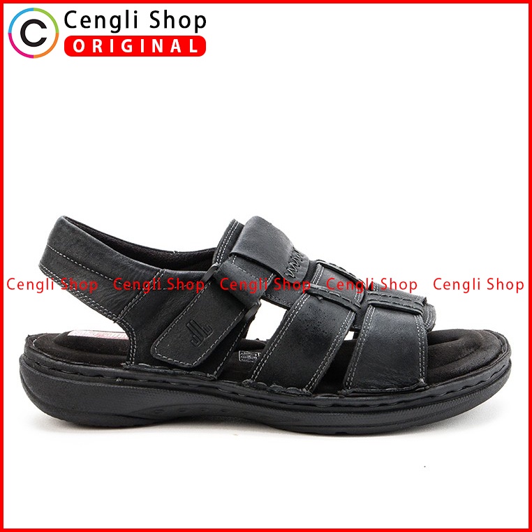 SANDAL CASUAL JIM JOKER PRIA ORIGINAL SLINGBACK KULIT HITAM JJ11