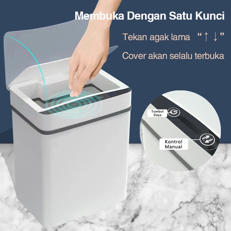 Kadonio Tempat Sampah Otomatis Sensor Infrared Kapasitas Besar Smart Trash Can waterproof Sampah Otomatis Cerdas