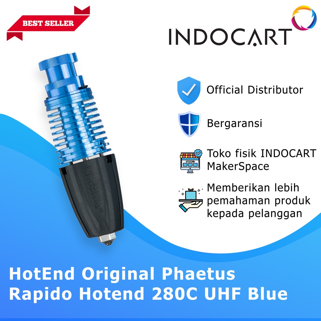 INDOCART 3D Printer HotEnd Original Phaetus Rapido Hotend 280 UHF Blue