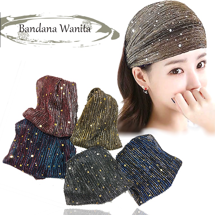 Headband Polos Bahan Kain/Headband Lebar Bahan Katun/Bando Lebar untuk Olahraga/Double Payet Lebar/Headband Untuk Cuci Muka/Penutup Rambut Putih/Syal Renda Style Korea Fashion Wanita/Aksesoris Rambut Ikat Kepala