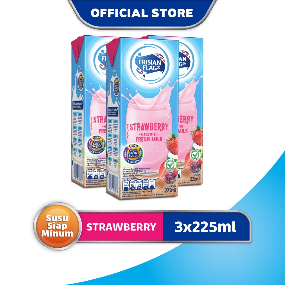 

Frisian Flag Susu UHT Strawberry 3 x 225 ml