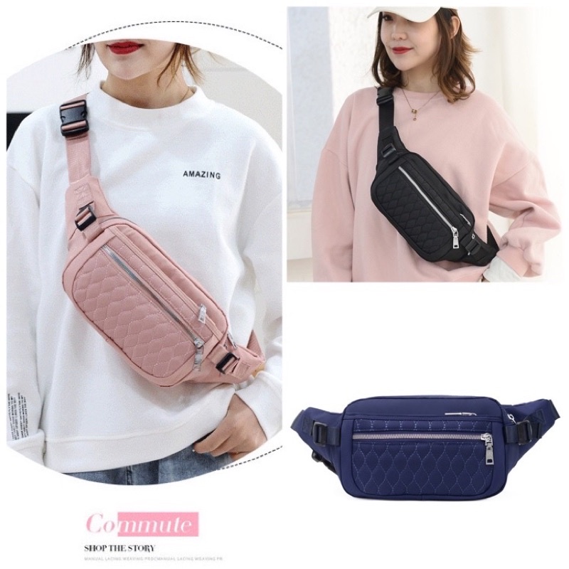 Tas Pinggang Wanita impor waterproof ORIGINAL Sling Bag Waist Bag Selempang Dada model N