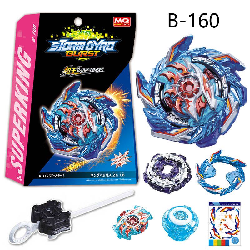 Meledak New Beyblade B160 Booster King Helios.Zn w/Launcher Combat Gyro Top Mainan