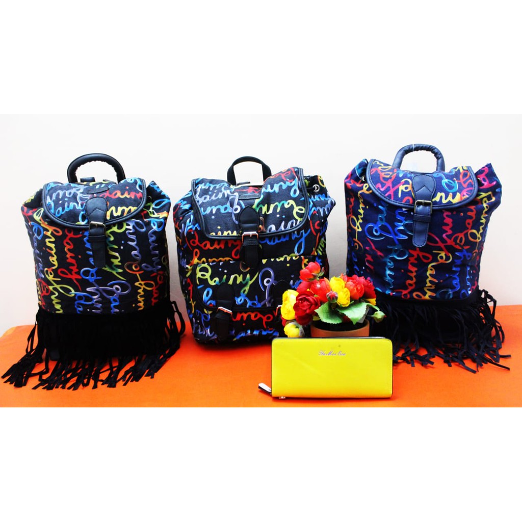 TAS WANITA RANSEL FULL MOTIF RANSEL RUMBAI KEREN BACKPACK CEWEK KECE TAS PUNGGUNG MURAH