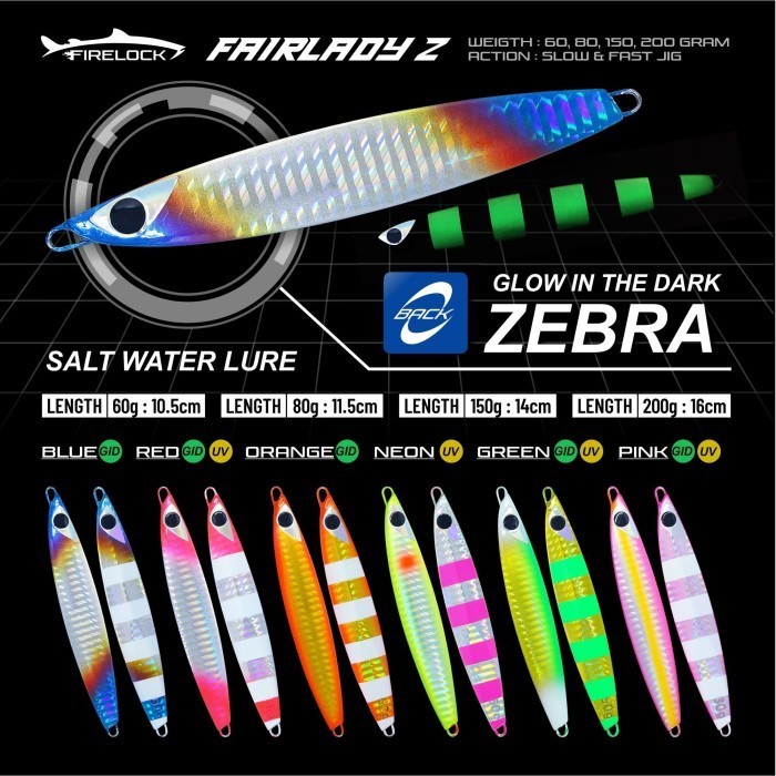 metal jig jigging umpan laut malam dan siang hari 100 gram fairlady