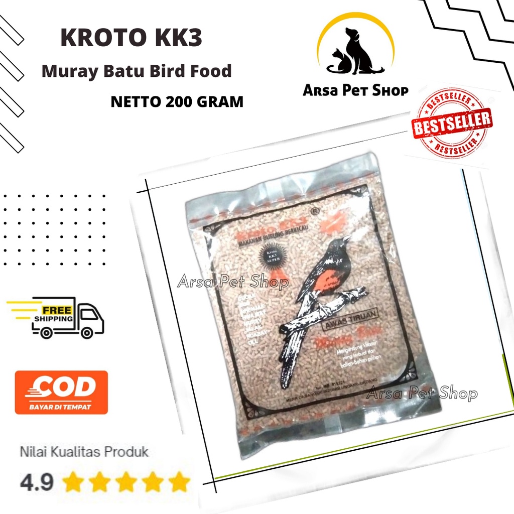 Pakan Burung Kicau Kroto KK3 Voer Pur Bird Food