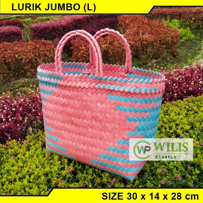 Tas Anyam Plastik Lurik Jumbo Untuk  Hampers Parcel Bingkisan  / Tas Anyaman Plastik Belanja Pasar