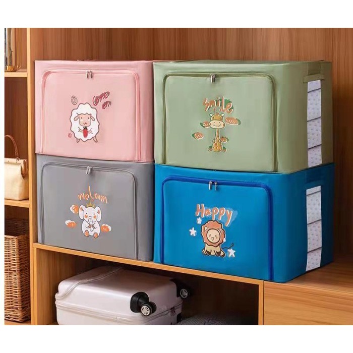 Kotak Penyimpanan New Motif 66L / Box 66LiterNew Storage Box 66L Karakter Double Zipper Box Penyimpanan 66 Liter SC