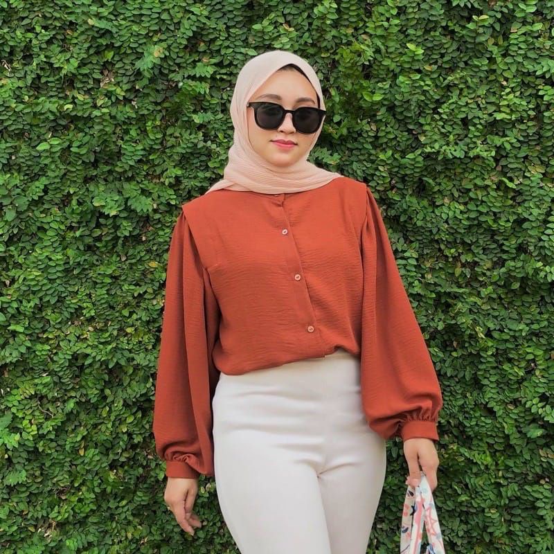 Aisha Kemeja Blouse Wanita Crincle Airflow Premium