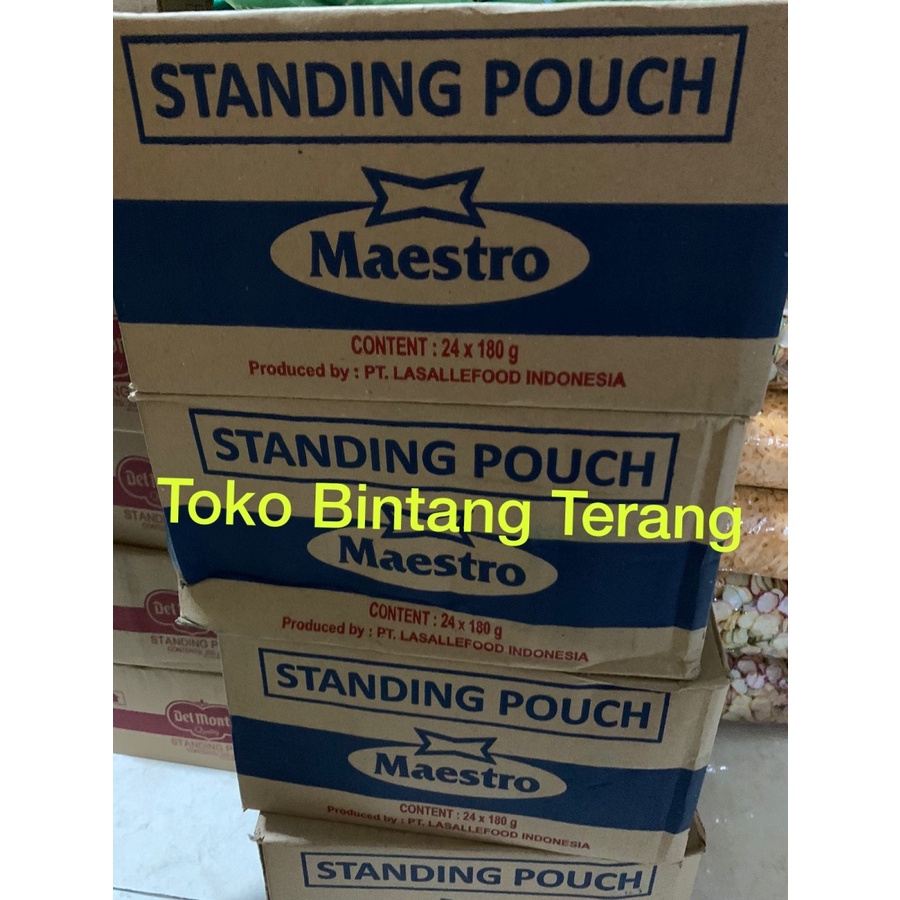 

Mayonaise Maestro 180 gr 1 Dus isi 24 pcs / Mayo 180 gram Pouch Karton