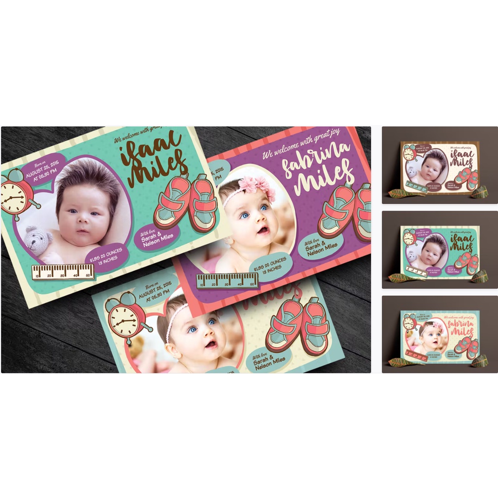 Kartu Ucapan Bayi / Gift Card / Greeting Card Baby Born