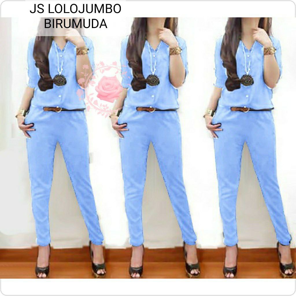 JUMPSUIT SETELAN LOLO XL 2XL 3XL 5XL / FASHION WANITA TERBARU / BAJU CELANA PESTA KASUAL PARTY