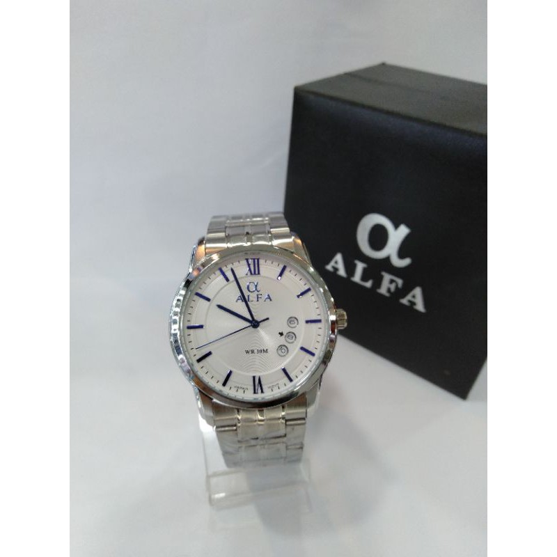 Jam tangan Alfa Original 88136 Man Silver (COD)