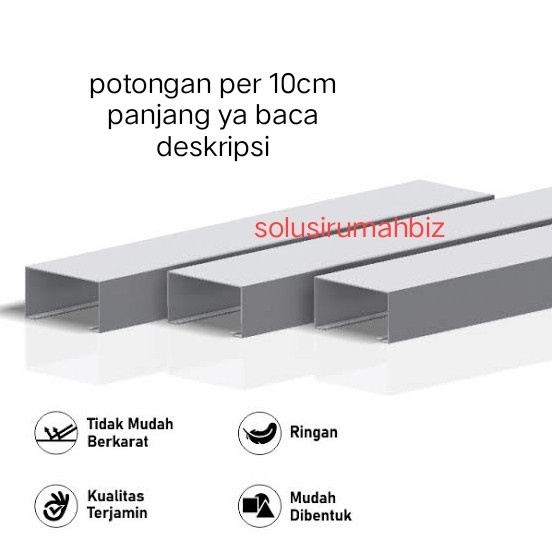 kanal c aluminium silver 4&quot; per10cm potongan open back openback chanal