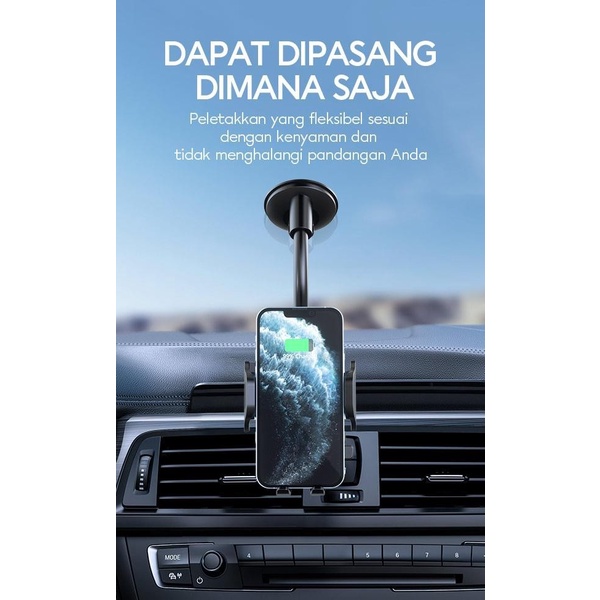 Vivan CHS11 Car Mount Phone Holder Alumunium Tube Automatic Kaca Depan