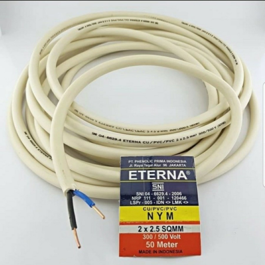 kabel eterna 2x1.5 / 2x2.5 / 3x1.5 / 3x2.5 kabel NYM per roll