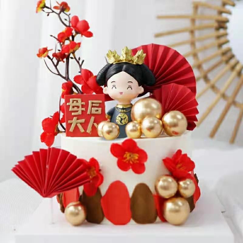 Topper Kue Ulang Tahun Bentuk Boneka Ratu Ibu Untuk Dekorasi Pernikahan