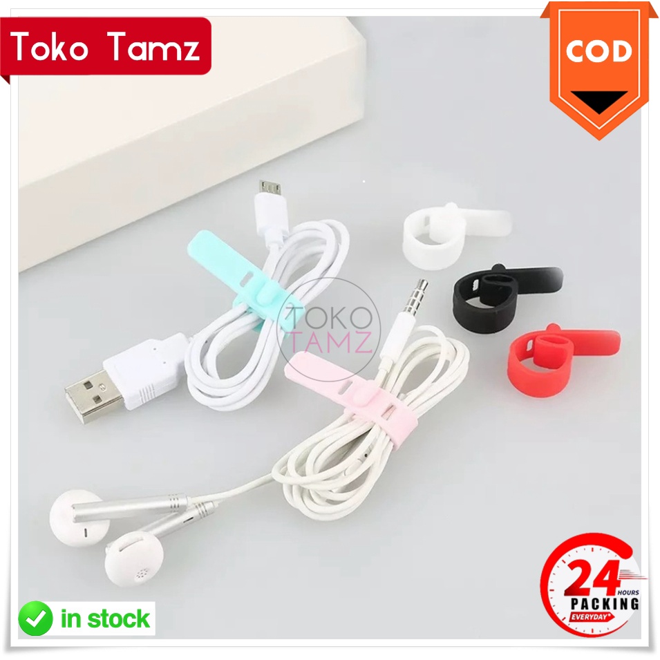 COD MAKASSAR Silikon Pengikat Kabel Charger Headset Organizer Cable Shopee Grtis Ongkir Toko Tamz