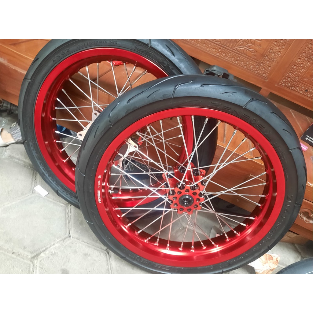 sepaket rakitan velg set supermoto crf150L crf150l ring 17