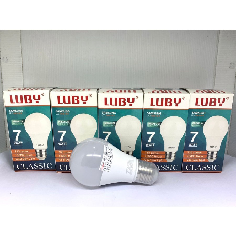 Lampu LED 7 Watt Luby Classic 7W Cahaya Putih Lampu Bohlam 7 Watt