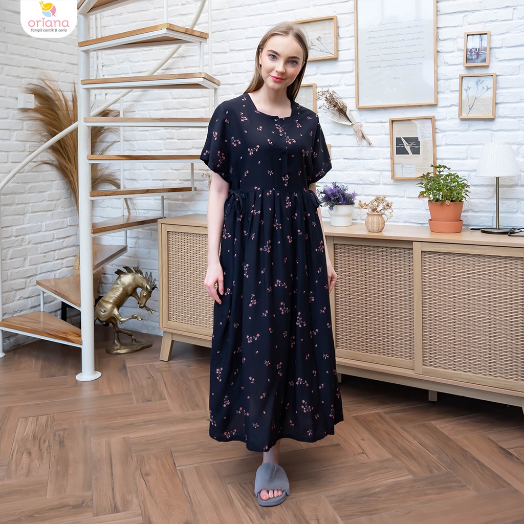 Oriana Daster Busui Pendek Calla Series-Shabella Black