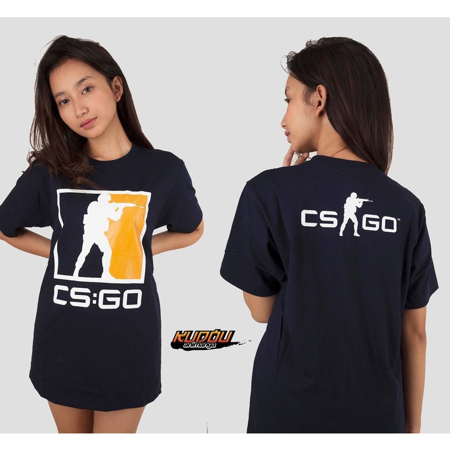 Tshirt Gamer CSGO  Counter-Strike: Global Offensive Navy Logo