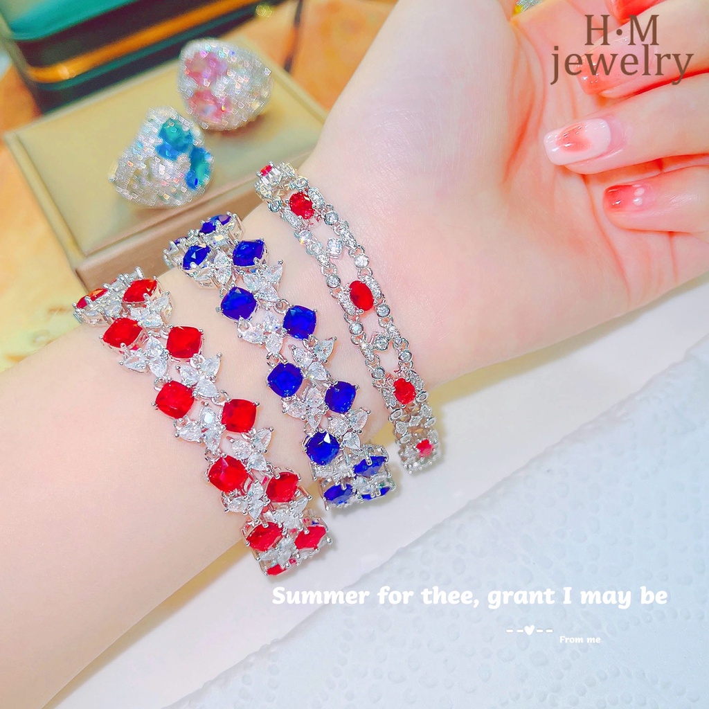 Gelang Desain Bintang Ruby Warna Biru