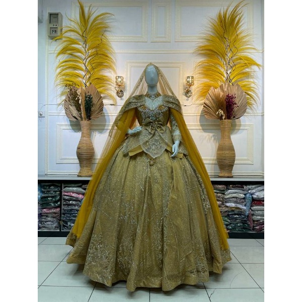 GAUN PENGANTIN PITA / GAUN PENGANTIN MUTIARA / GAUN PENGANTIN MODERN