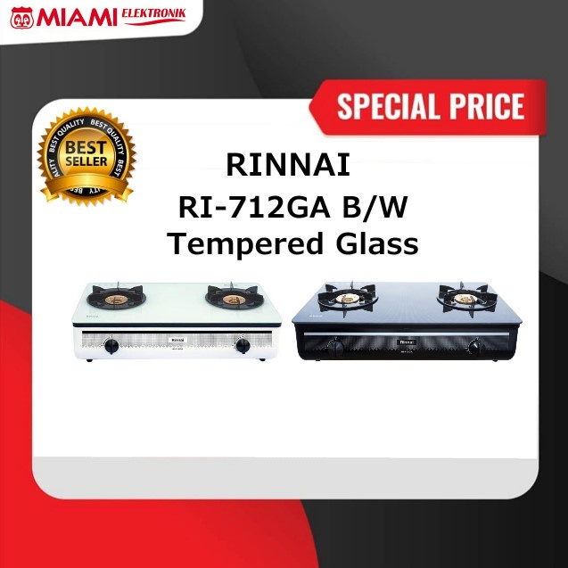 Rinnai RI712GA – Kompor Gas 2 Tungku RI712GAB / RI712GAW
