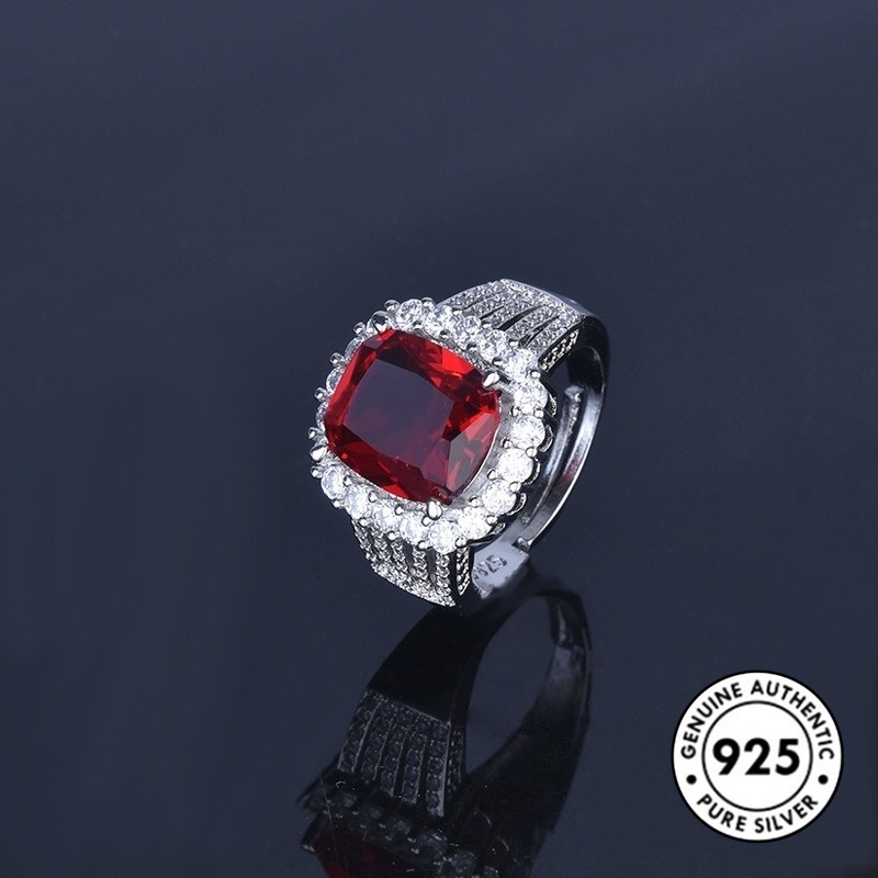 Cincin Sapphire Bahan S925 Silver Gaya Elegan Untuk Wanita