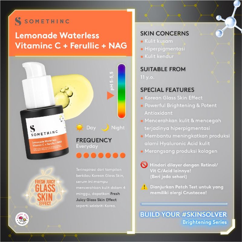 (GOSEND/COD) SOMETHINC LEMONADE WATERLESS VITAMIN C + FERULIC + NAG SERUM