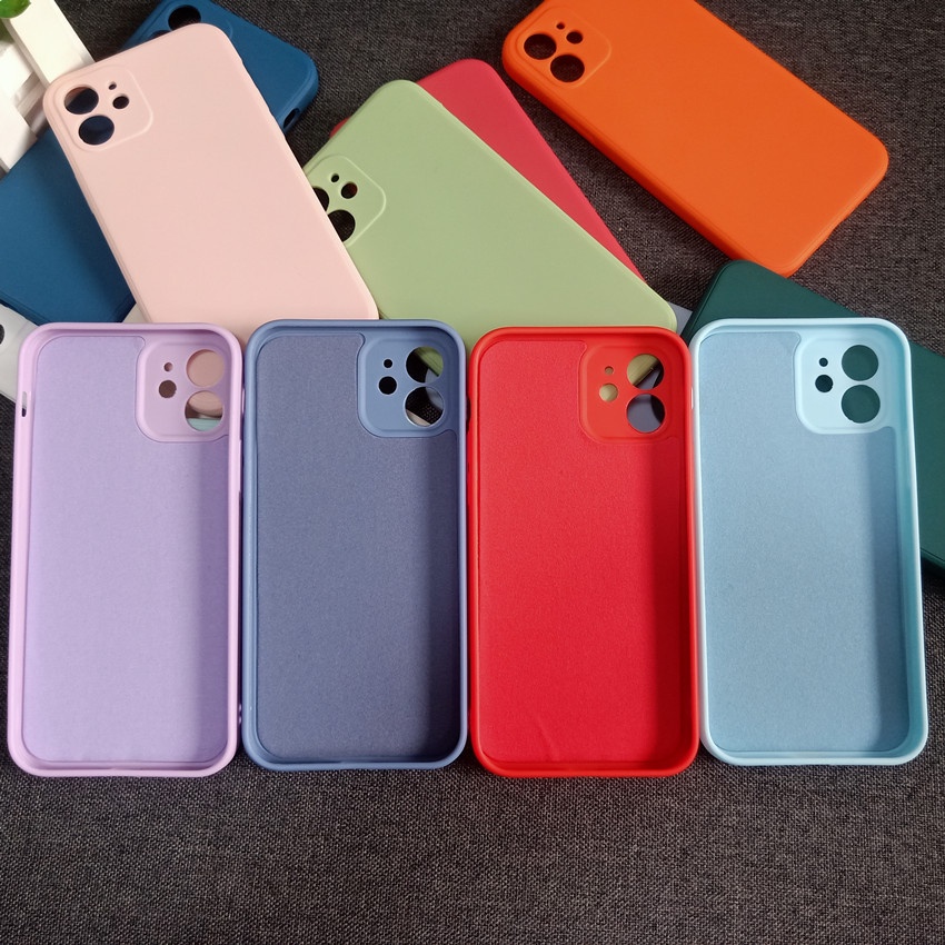 Soft Case Bahan Silikon TPU Warna Polos Untuk iPhone 7 8 Plus X XS Max XR