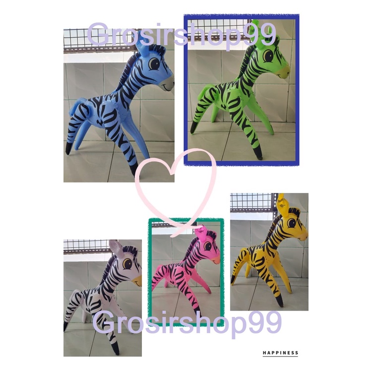 Mainan Balon Tiupan Boneka zebra Bahan PVC SNI