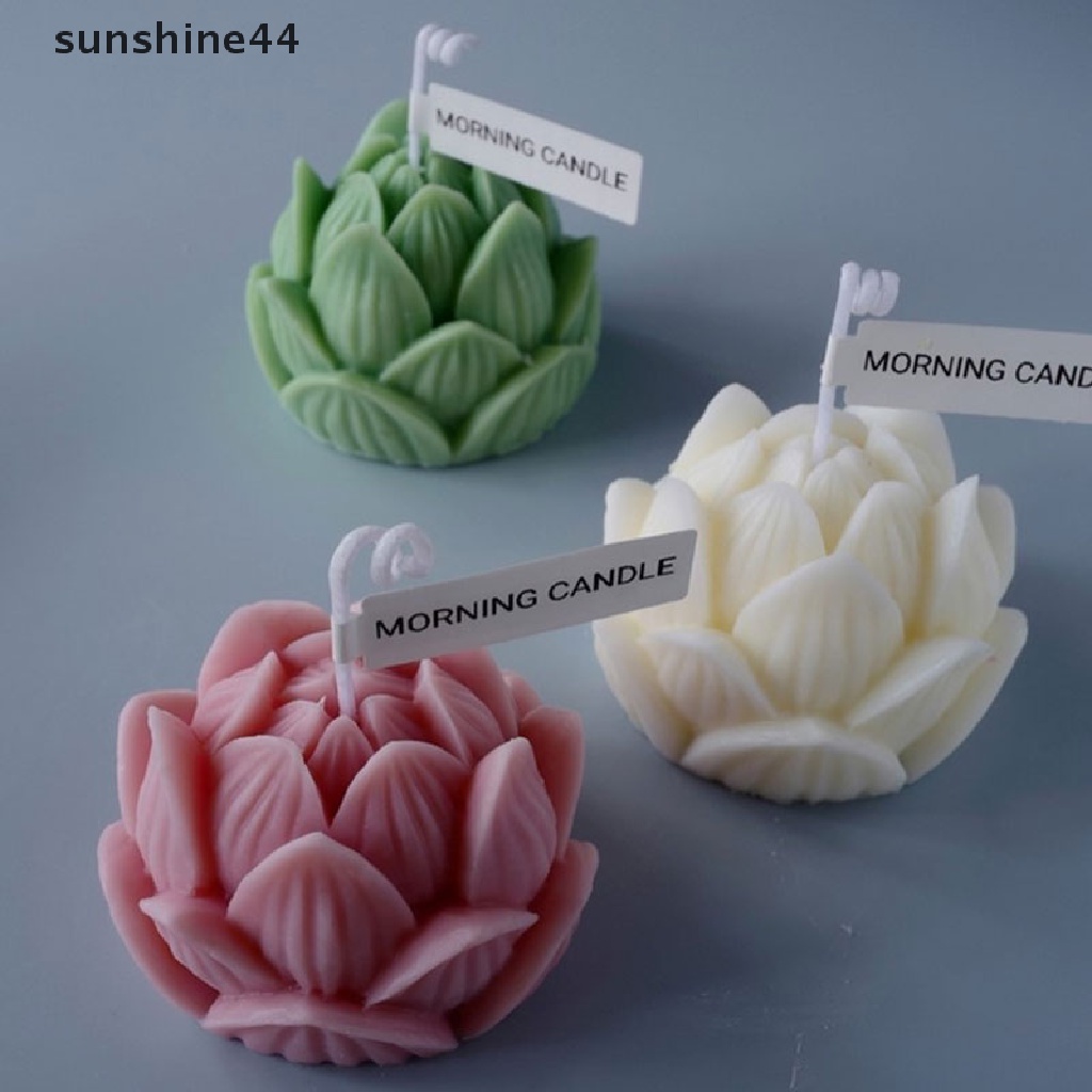 Sunshine Cetakan Sabun DIY Bentuk Bunga Teratai 3D Bahan Silikon