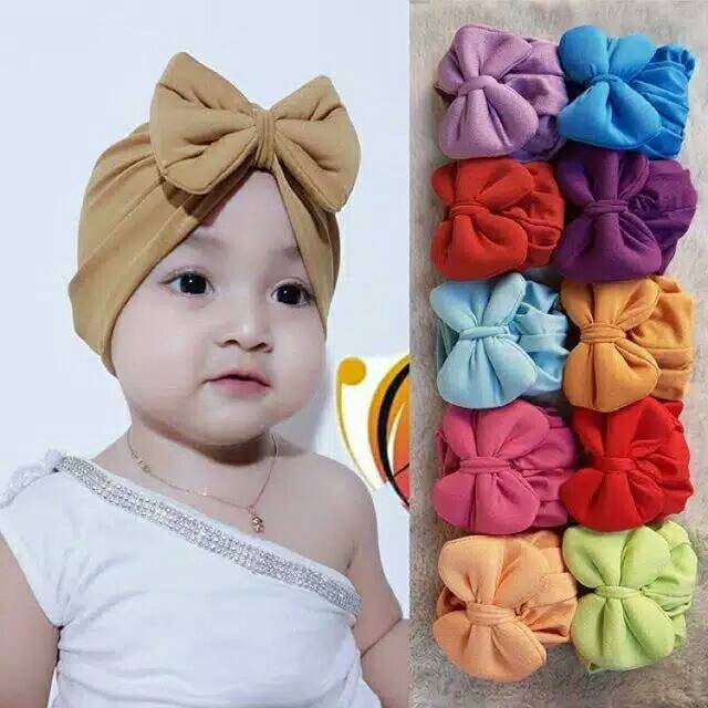 TURBAN ANAK PITA - Turban Anak Polos - Turban Bayi - Ciput bayi, Best seller 0-2 TH