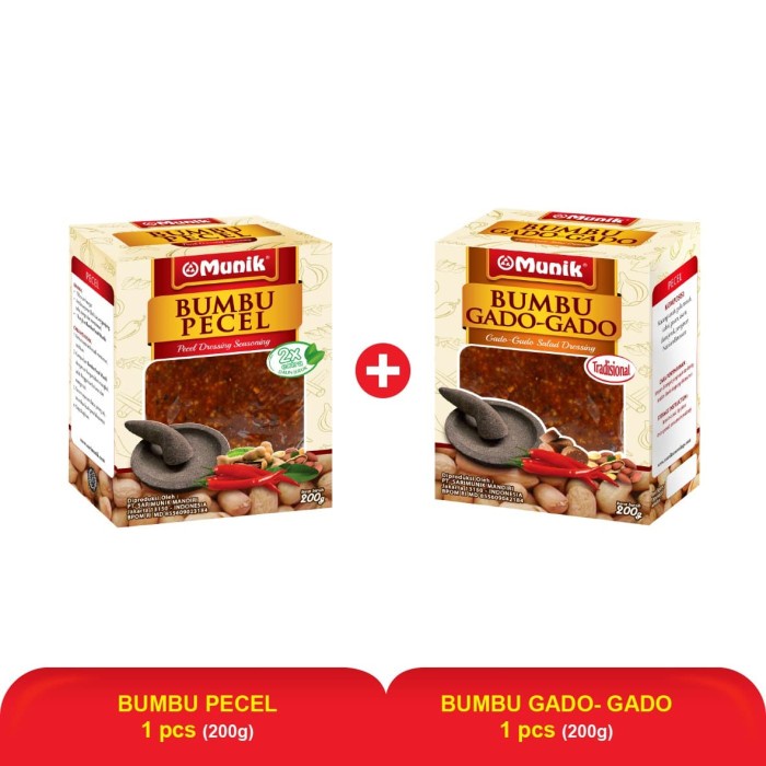 

Instan-Masak-Bumbu- Munik Paket Vegetarian Bumbu Pecel Dan Bumbu Gado - Gado Bundling 2 Pc -Bumbu-