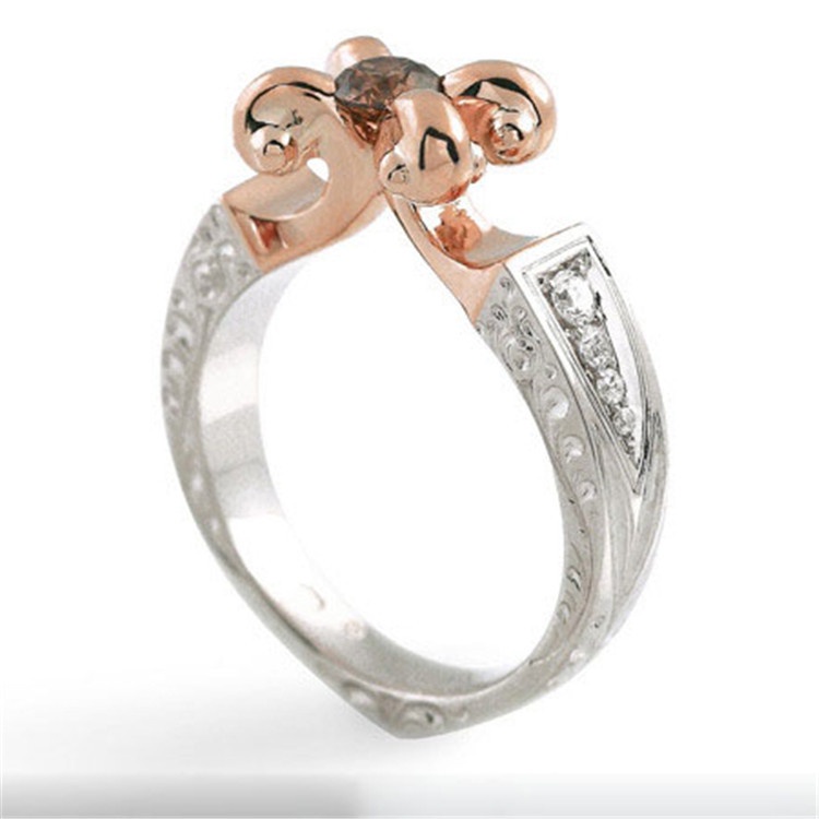 Cincin Bahan Sterling Silver 925 Warna Rose Gold Untuk Wanita Ccc8