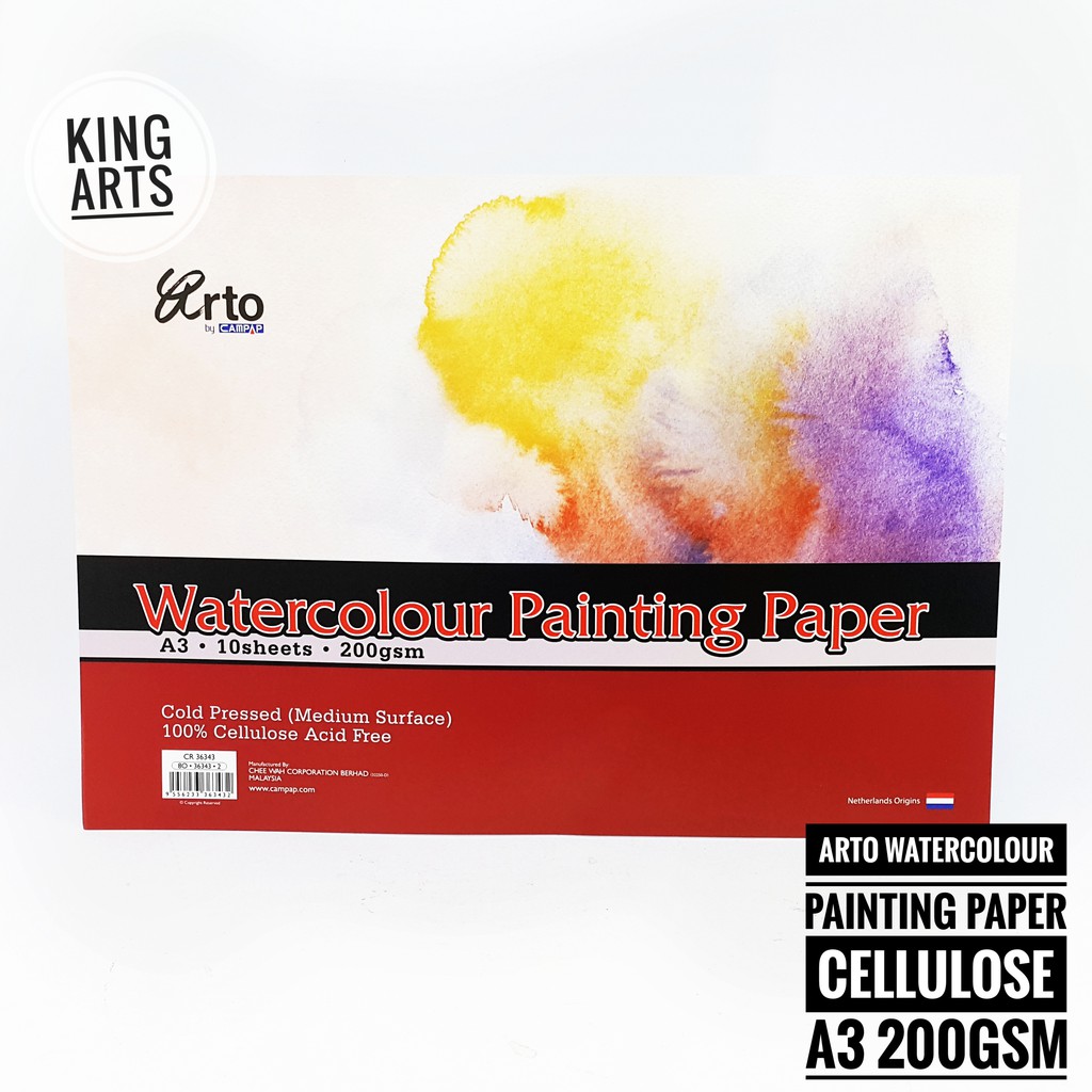 

Arto A3 Watercolour Paper Sheets - CELLULOSE 200g