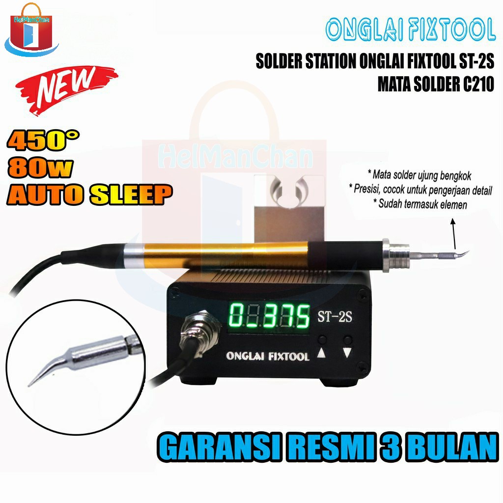 Solder Station Mini Onglai Fixtool ST-2S 80W Mata Soldering C210 ORI