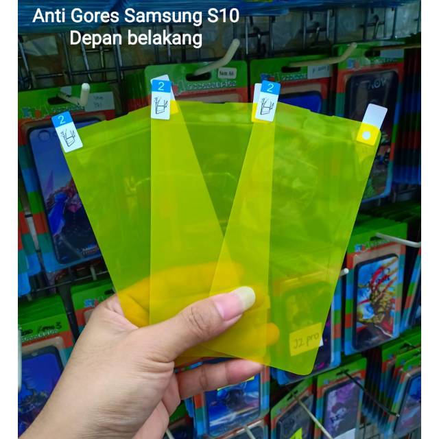 Anti Gores Plastik Samsung S10 6.1 inchi FULLSET Anti Shock Samsung G973 Anti Gores DEPAN BELAKANG