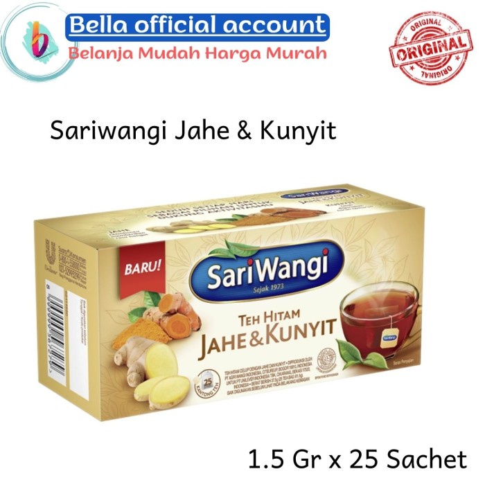 

SARIWANGI Teh Hitam Jahe & Kunyit Celup 1.5g x 25 's Kantong teh