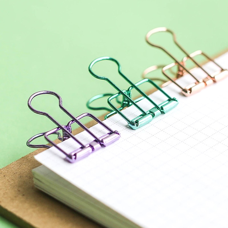 Klip Penjepit Kertas / Bon Bahan Metal Hollow Warna-Warni Untuk Sekolah / Kantor