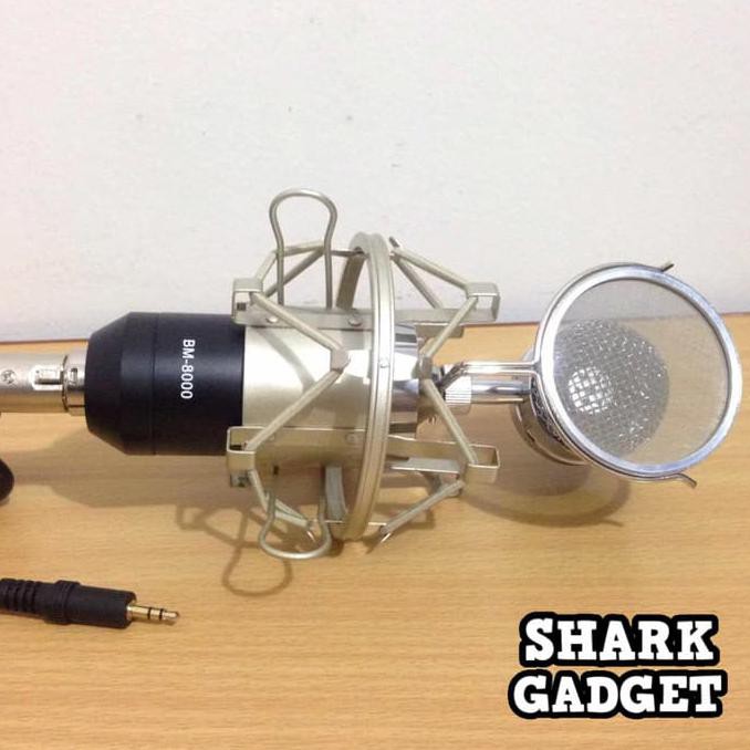 Microphone Eksternal Kondenser + Shock Proof Mount for Hp / Laptop Mic